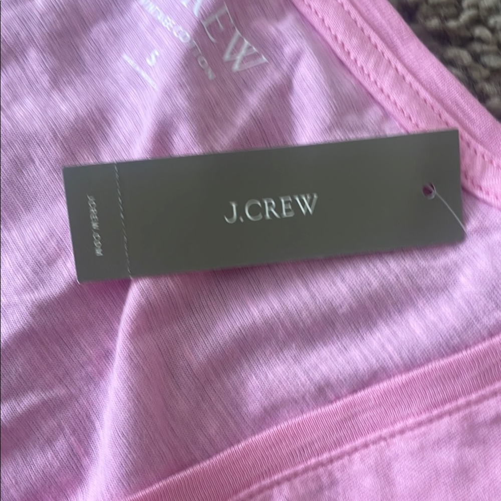 NWT J crew vintage cotton Pink V-Neck Women's Top. Size S - Picture 4 of 5